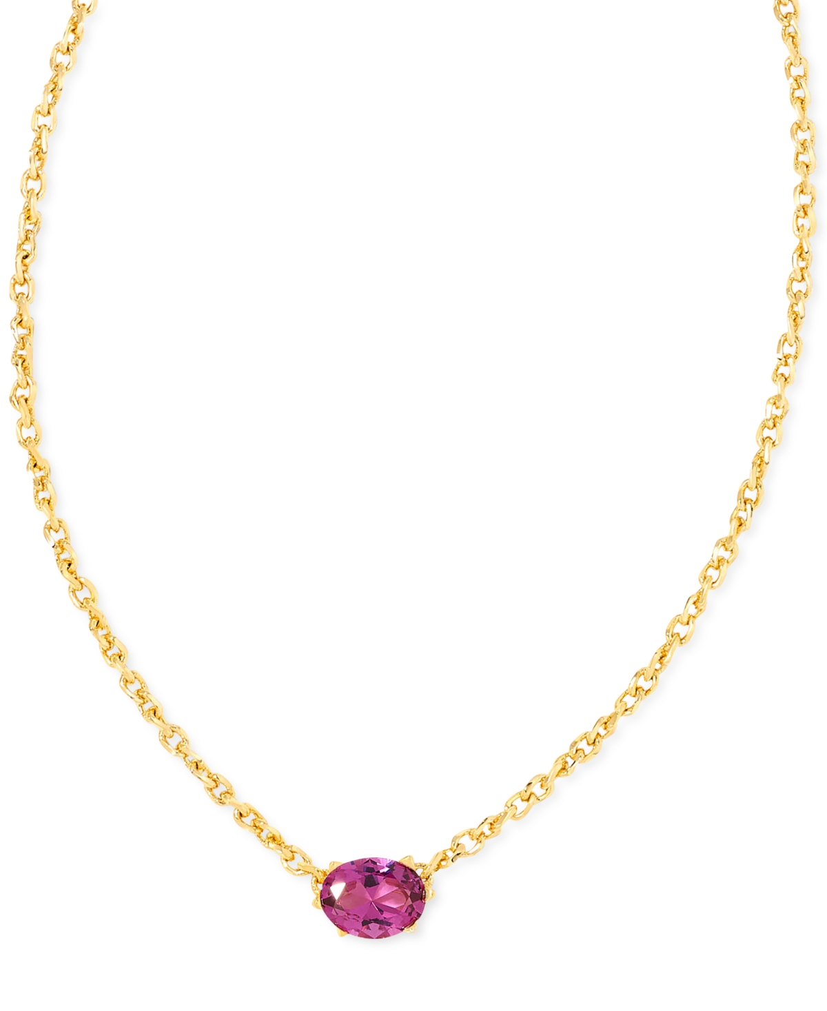 Kendra Scott Single Stone 16" Adjustable Pendant Necklace In Purple Crystal