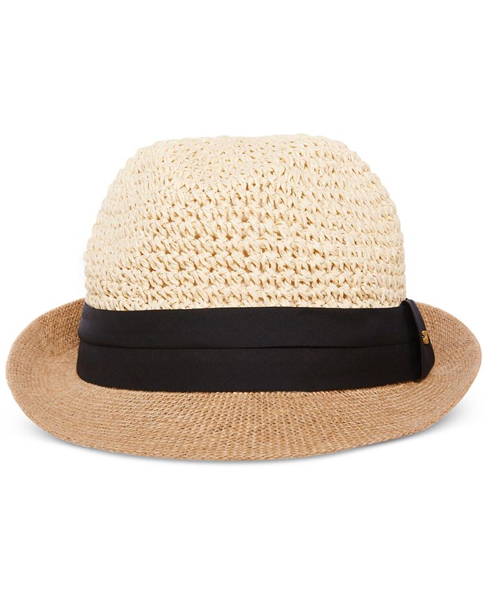 Steve Madden Women's TwoTone Paper Crochet Fedora Macy's