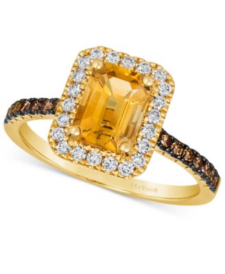 Deep Sea Blue Topaz (1-5/8 ct. t.w.) & Diamond (3/8 ct. t.w.) Halo Ring in 14k Rose Gold (Also in Amethyst & Citrine)