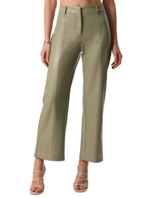 Avec Les Filles - Women's Straight-Leg Faux-Leather Pants