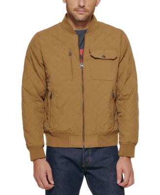 Men's Regular-Fit Diamond-Quilted Bomber Jacket 