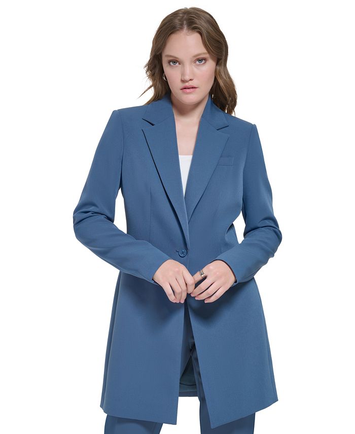 Calvin Klein Women's Single-Button Long Blazer & Reviews - Jackets & Blazers  - Women - Macy's