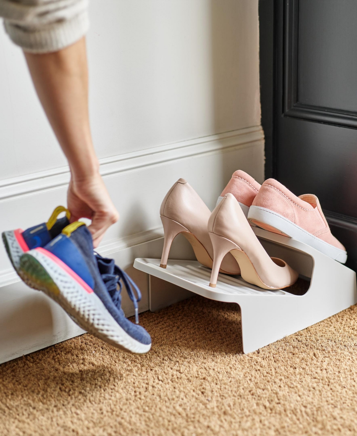 Joseph Joseph Shoe-in Space-saving Shoe Rack In Ecru