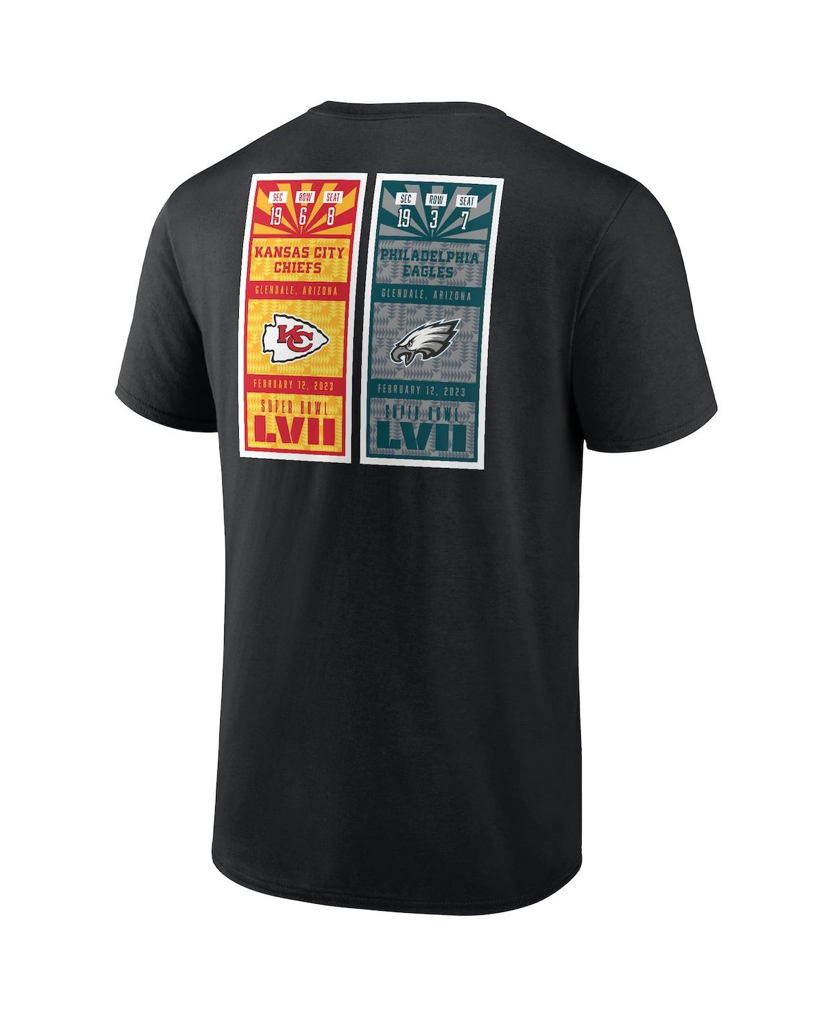Men's FanaticsKansas City Chiefs vs. Philadelphia Eagles Super Bowl Lvii Matchup Big and Tall Golden Ticket T-shirt - Black