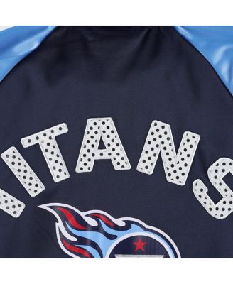 Women's Navy, Light Blue Tennessee Titans Confetti Raglan Full-Zip Track Jacket