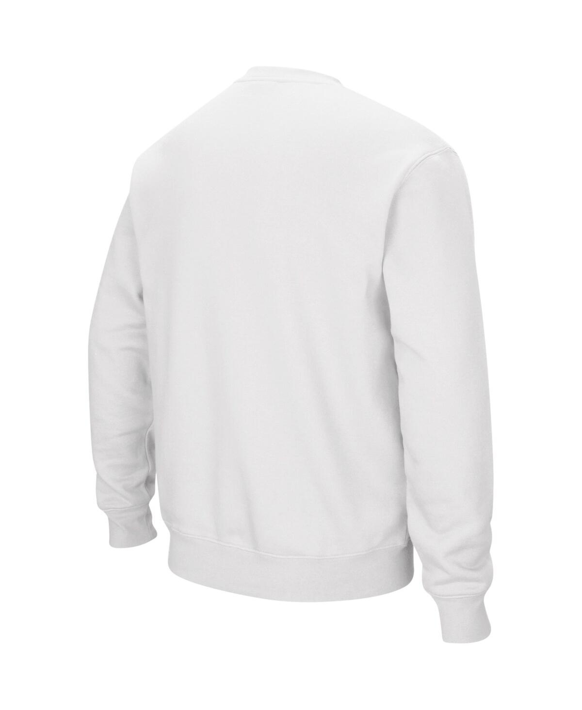 Shop Colosseum Men's  White Arkansas Razorbacks Arch And Logo Crew Neck Sweatshirt