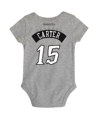 Infant Boys and Girls Vince Carter Heathered Gray Toronto Raptors Hardwood Classics Name and Number Bodysuit