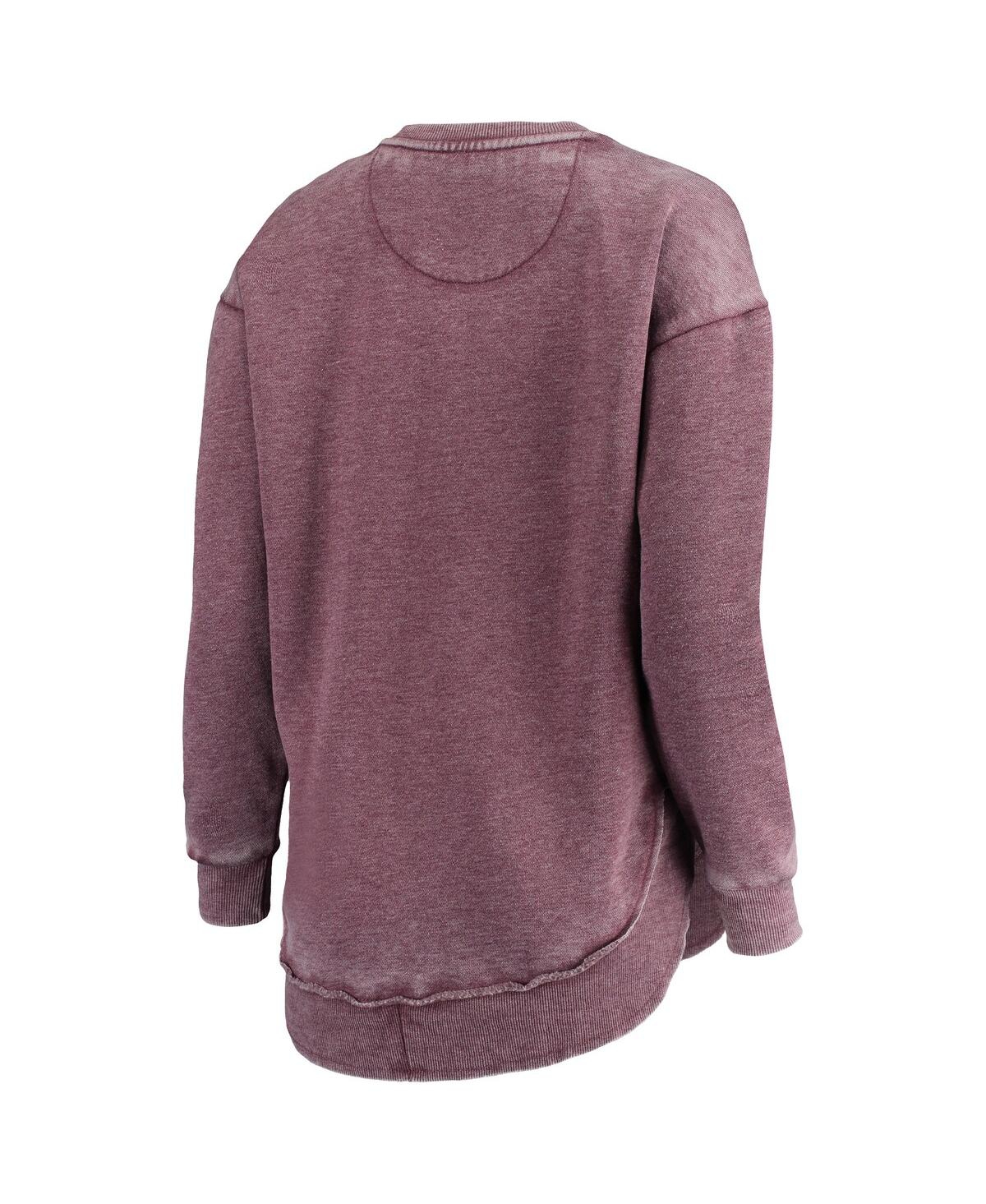 PRESSBOX WOMEN'S PRESSBOX MAROON TEXAS A&M AGGIES VINTAGE-LIKE WASH PULLOVER SWEATSHIRT 