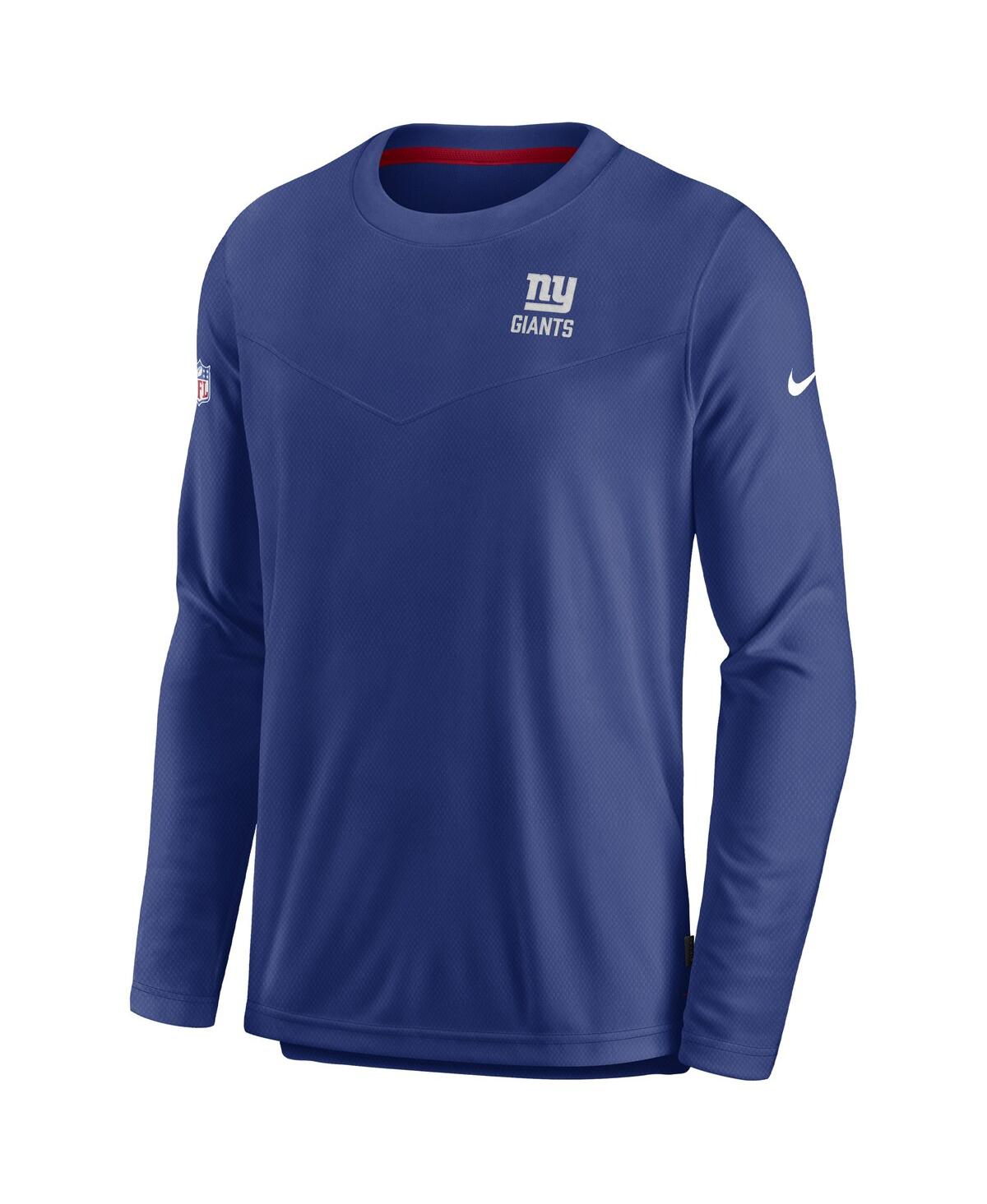 Men's NikeNew York Giants Sideline Lockup Performance Long Sleeve T-shirt - Royal