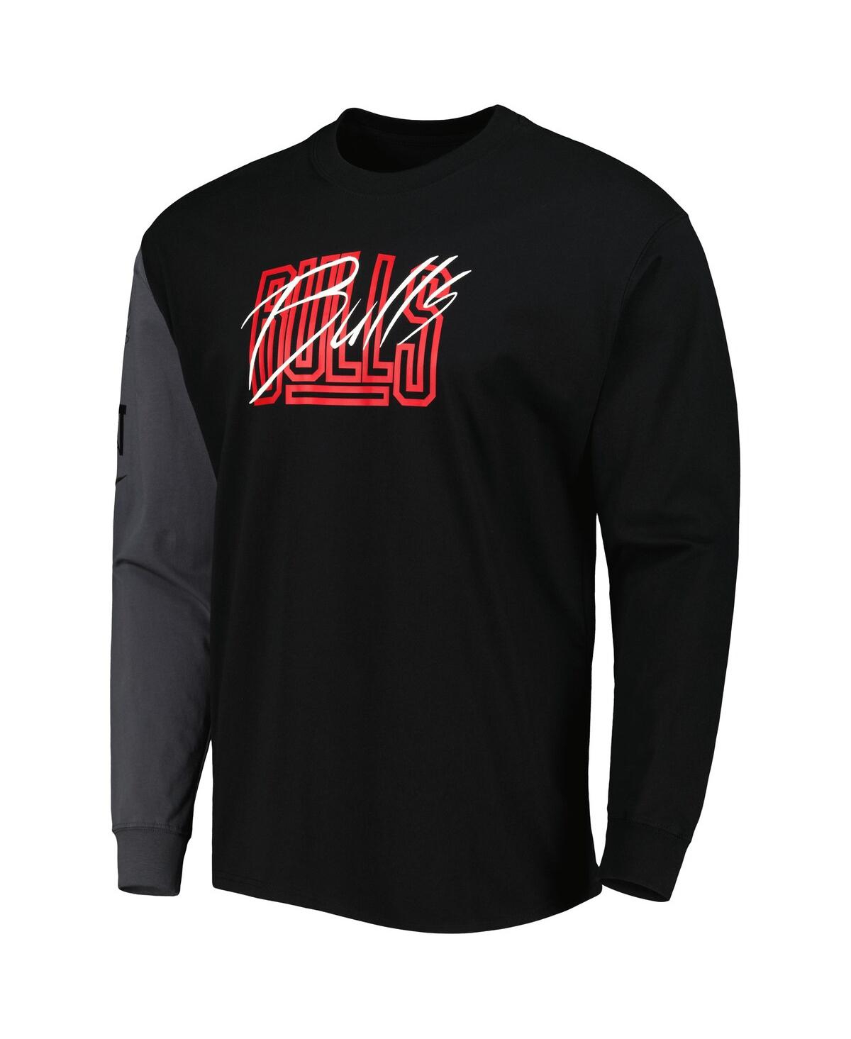 Men's NikeChicago Bulls Courtside Versus Flight MAX90 Long Sleeve T-shirt - Black
