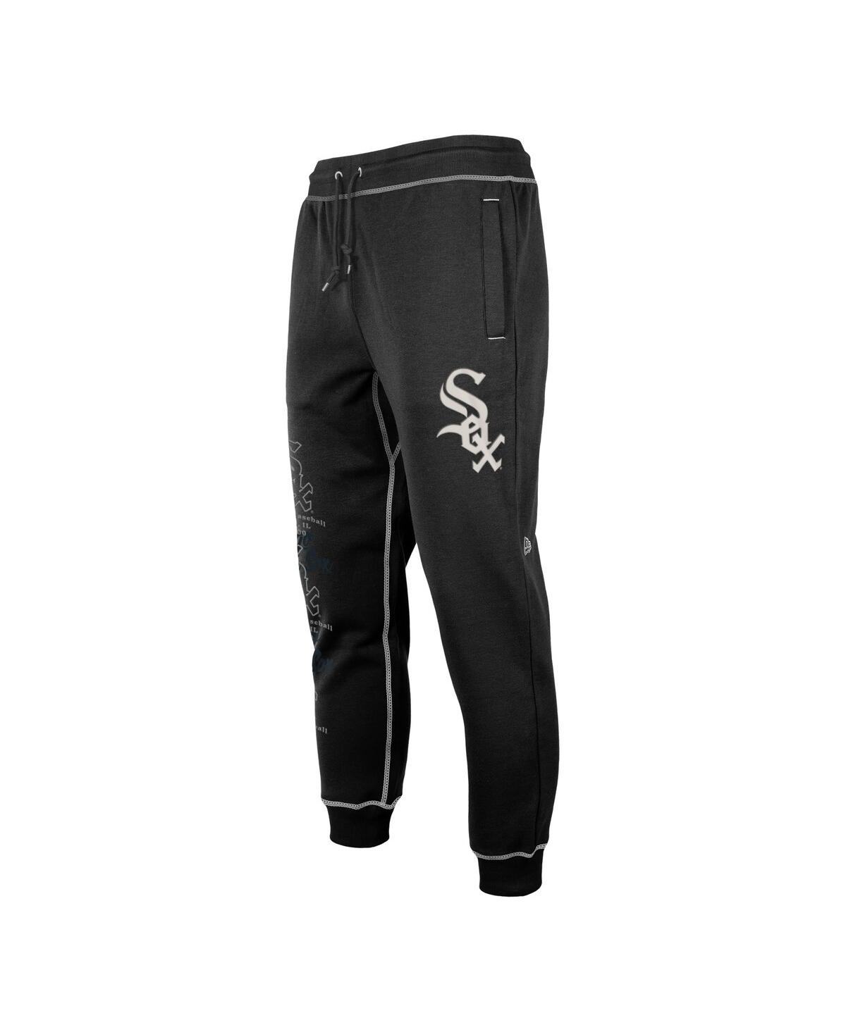 NEW ERA MEN'S NEW ERA BLACK CHICAGO WHITE SOX TEAM SPLIT JOGGER PANTS 