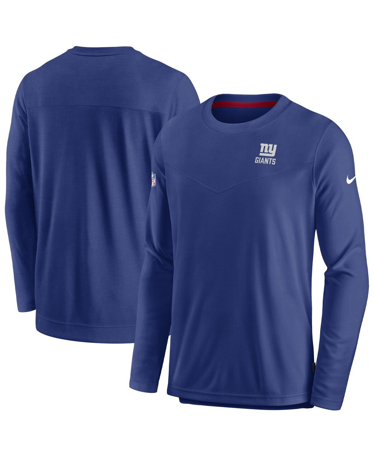 Men's NikeNew York Giants Sideline Lockup Performance Long Sleeve T-shirt - Royal