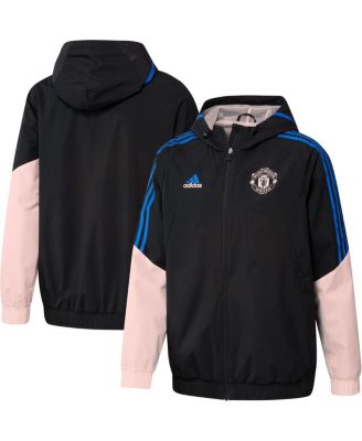 Men's Black Manchester United Training All-Weather Raglan Full-Zip Hoodie Jacket