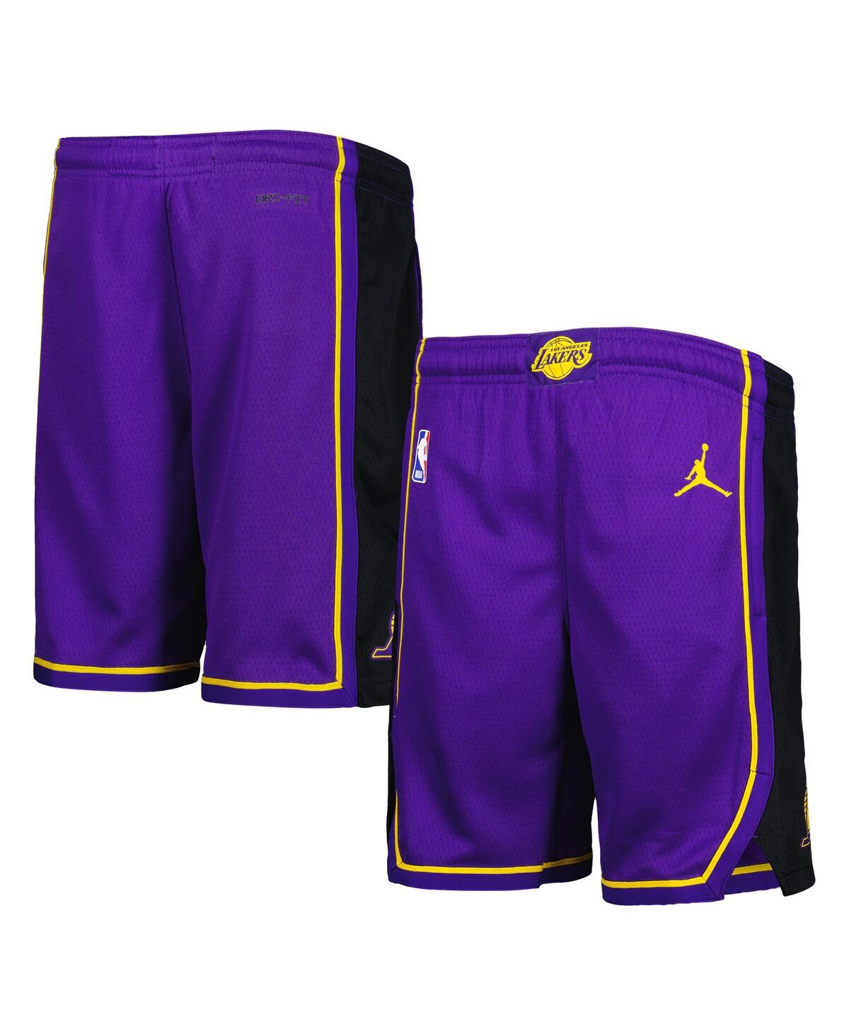 Shop Jordan Big Boys  Purple Los Angeles Lakers Statement Edition Swingman Performance Shorts