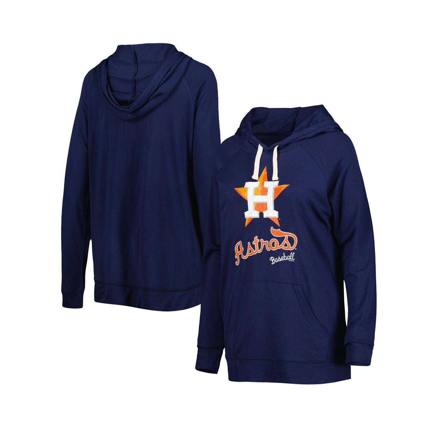 Women's Navy Houston Astros Pre-Game Raglan Pullover Hoodie