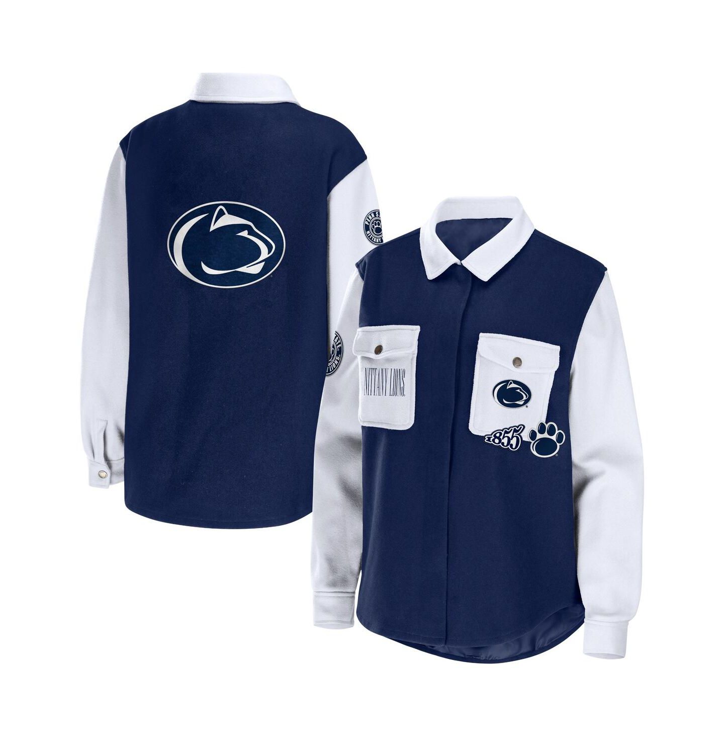 Женская куртка WEAR by Erin Andrews Navy Penn State Nittany Lions Button-Up Shirt Jacket — фото 1