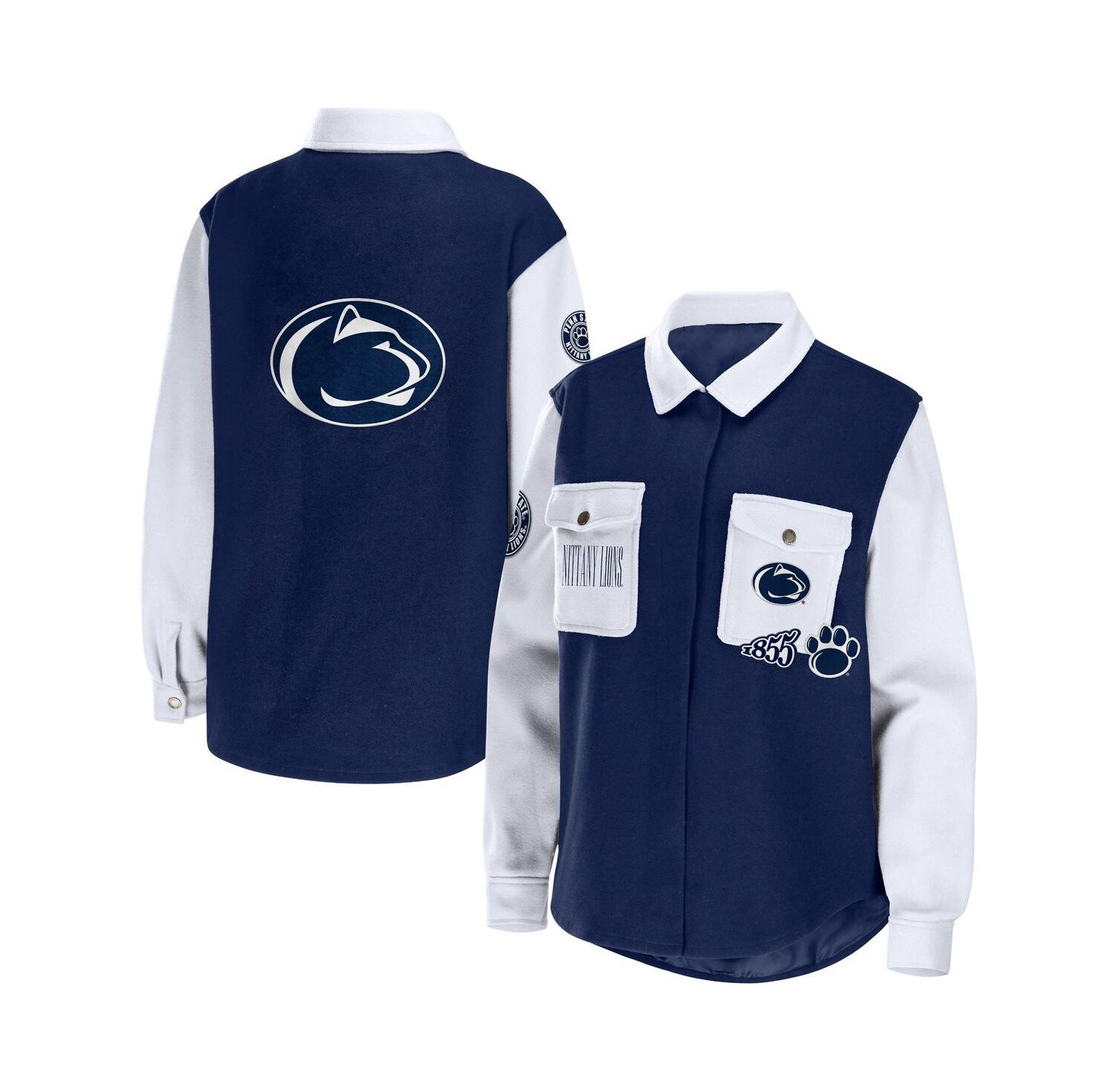 Women's Navy Penn State Nittany Lions Button-Up Shirt Jacket