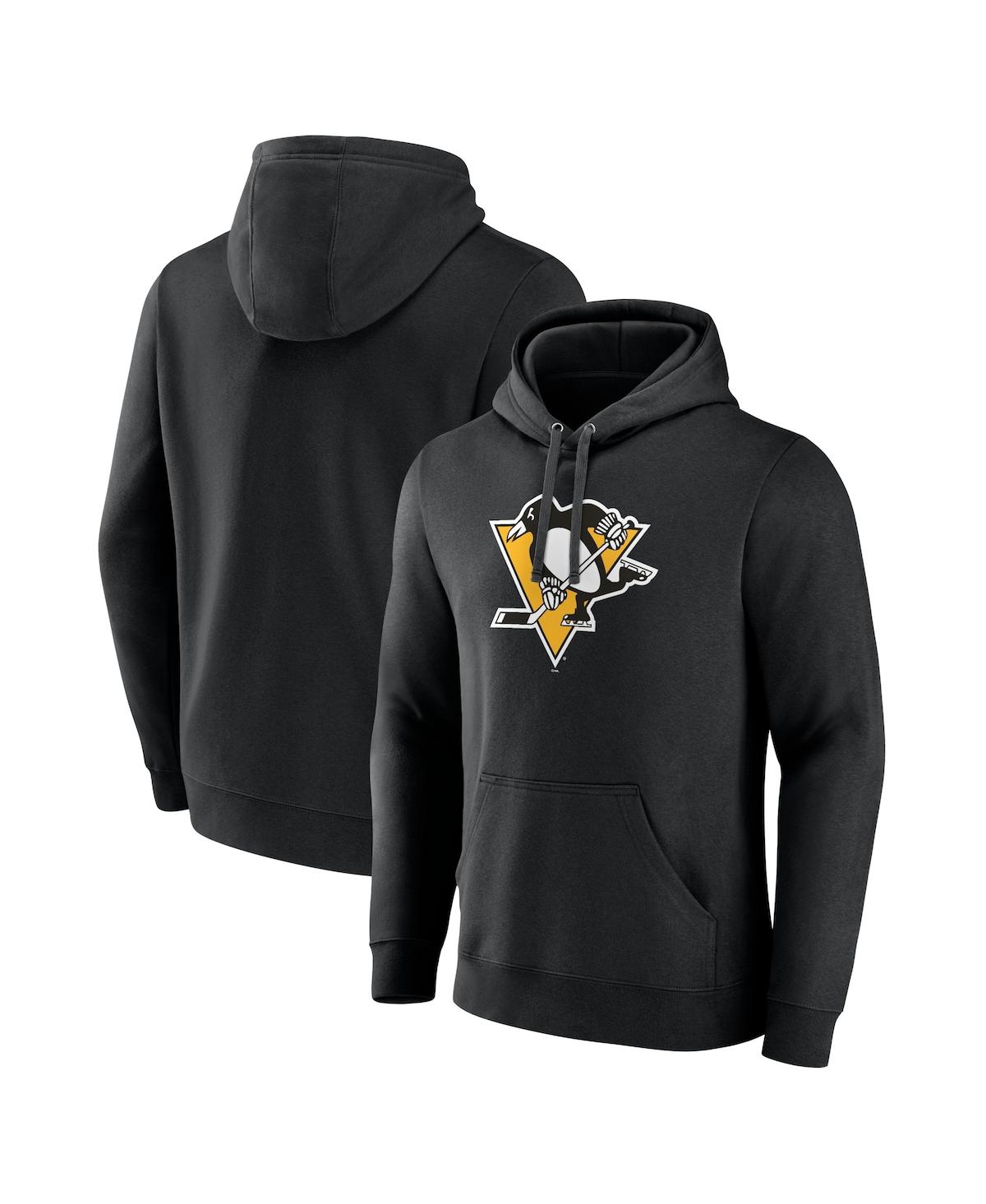 Shop Fanatics Men's  Black Pittsburgh Penguins Primary Logo Pullover Hoodie
