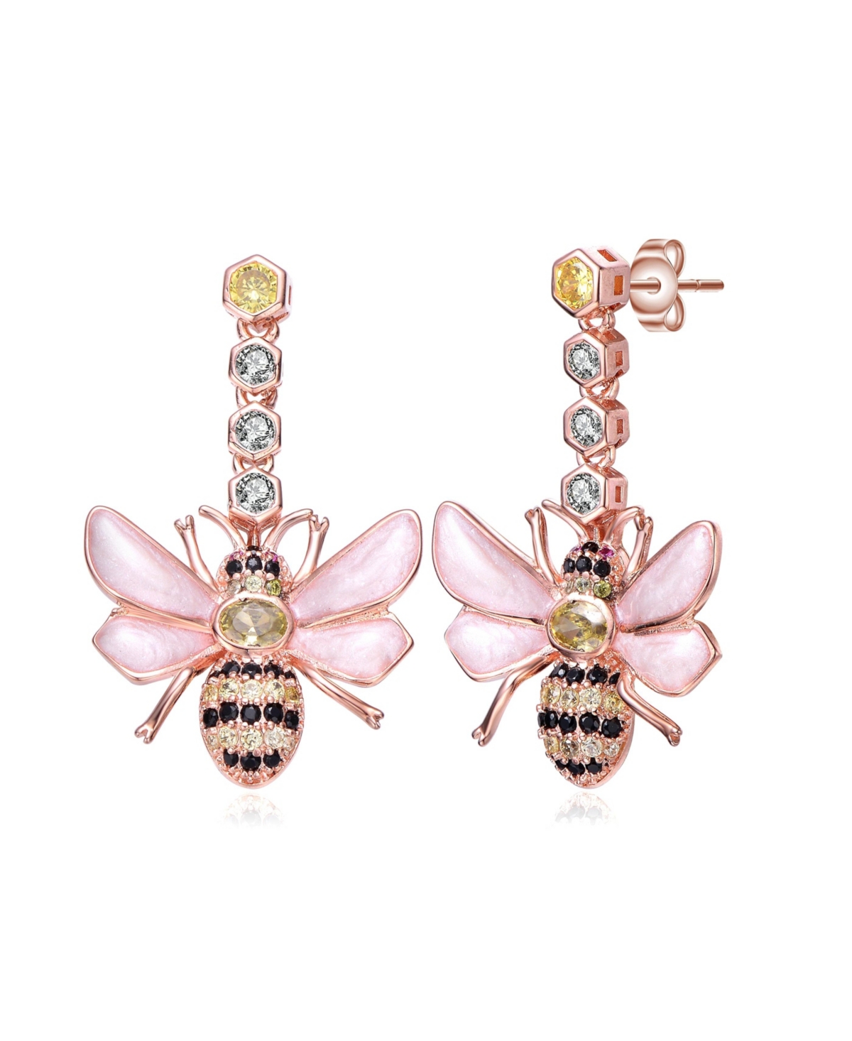 Gnoce Butterfly Dangle Earring Sterling Silver Rose Gold Guff Earrings with  Cubic Zirconia Fashion Drop Earrings Jewelry Gift for Women Girls