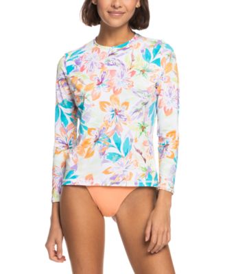 Roxy - Juniors' Sea Skippin Printed Long-Sleeve Swim Shirt