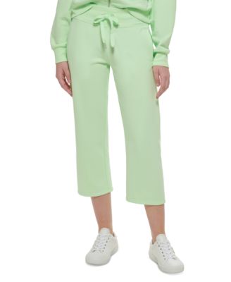 Calvin Klein - Women's Cropped Ribbed-Drawstring-Waist Active Pants