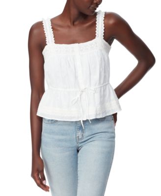 Sam Edelman - Women's Adeline Cotton Peasant Square-Neck Button-Front Top