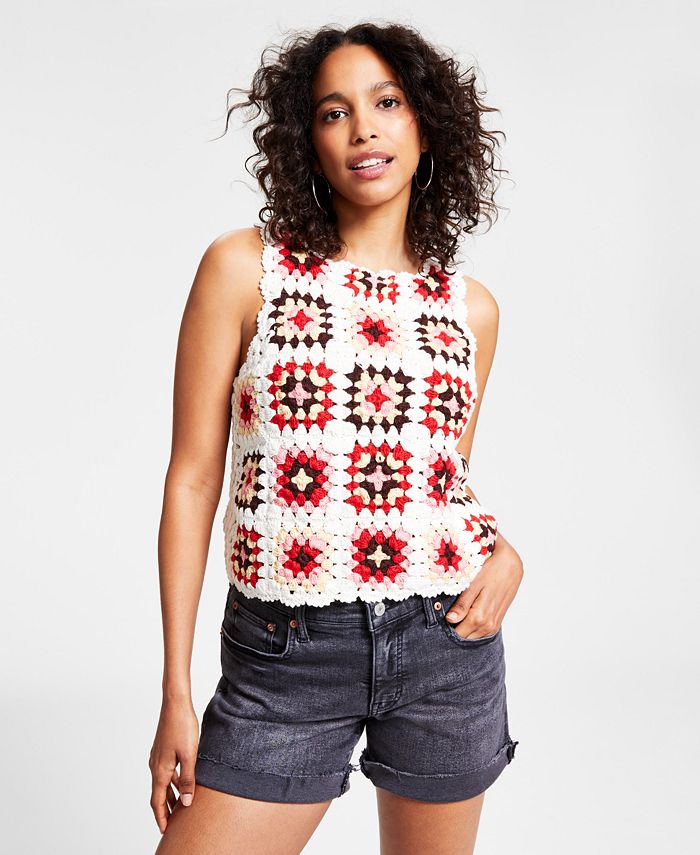 Lucky Brand Women's Plus Linen Sleeveless V-neck Tiered Crochet Detail –  Letay Store