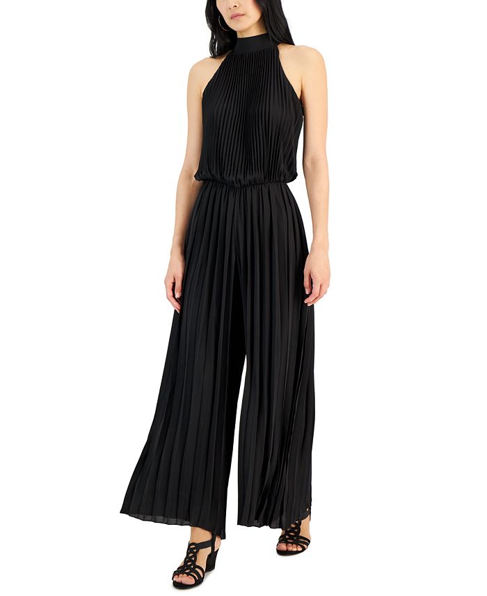 Tahari Chiffon Overlay Wide-leg Pants in Black