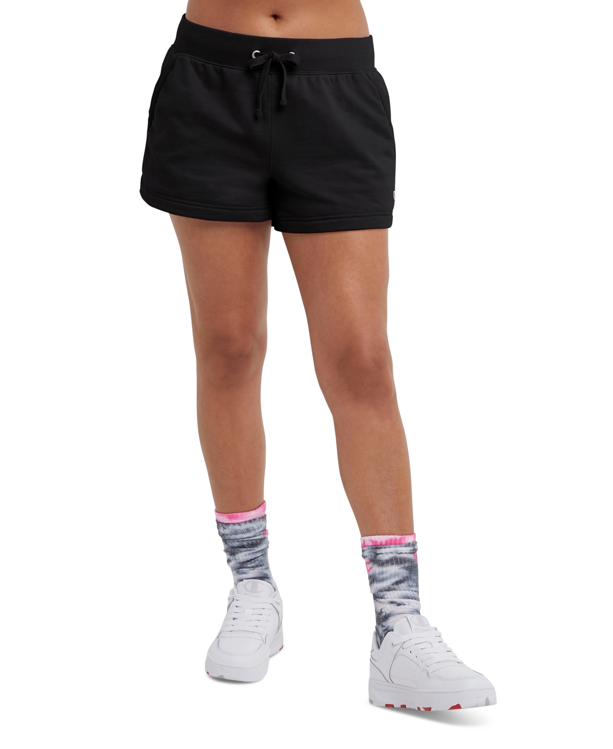 Shop Champion Women's Powerblend Pull-on Drawstring Shorts In Black