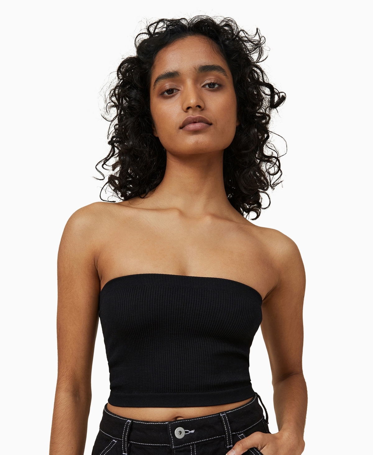 Cotton On Women s Seamless Ellie Tube Strapless Top In Black
