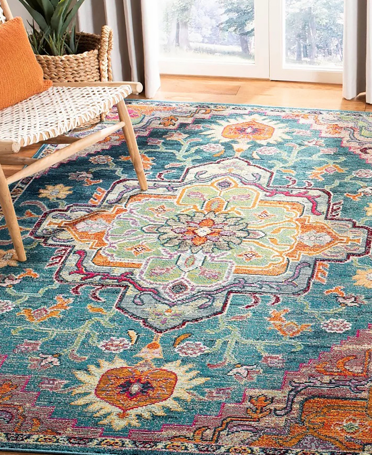 Safavieh Crystal CRS501and Rose Area Rug - Teal