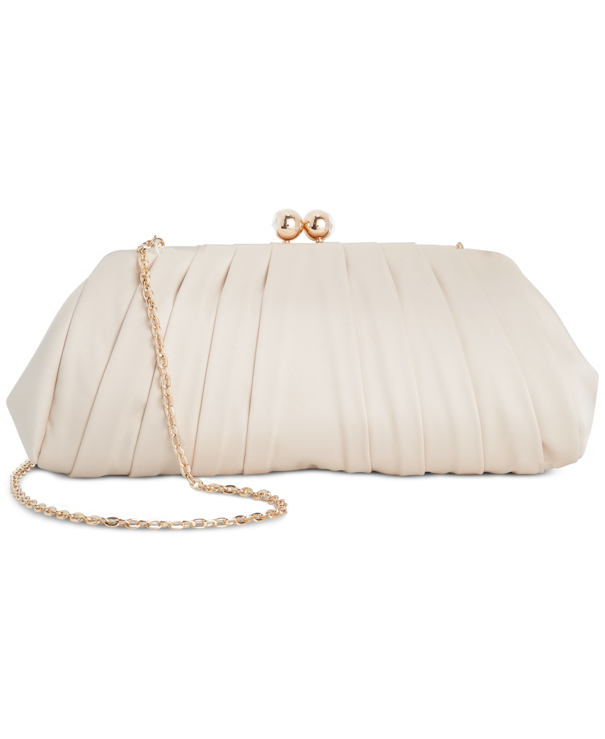 I.n.c. International Concepts Pleated Satin Clutch, Created For Macy's In Champagne