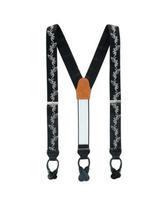 Men's Guardian of Freedom Tribal Dragon Silk Button End Suspenders