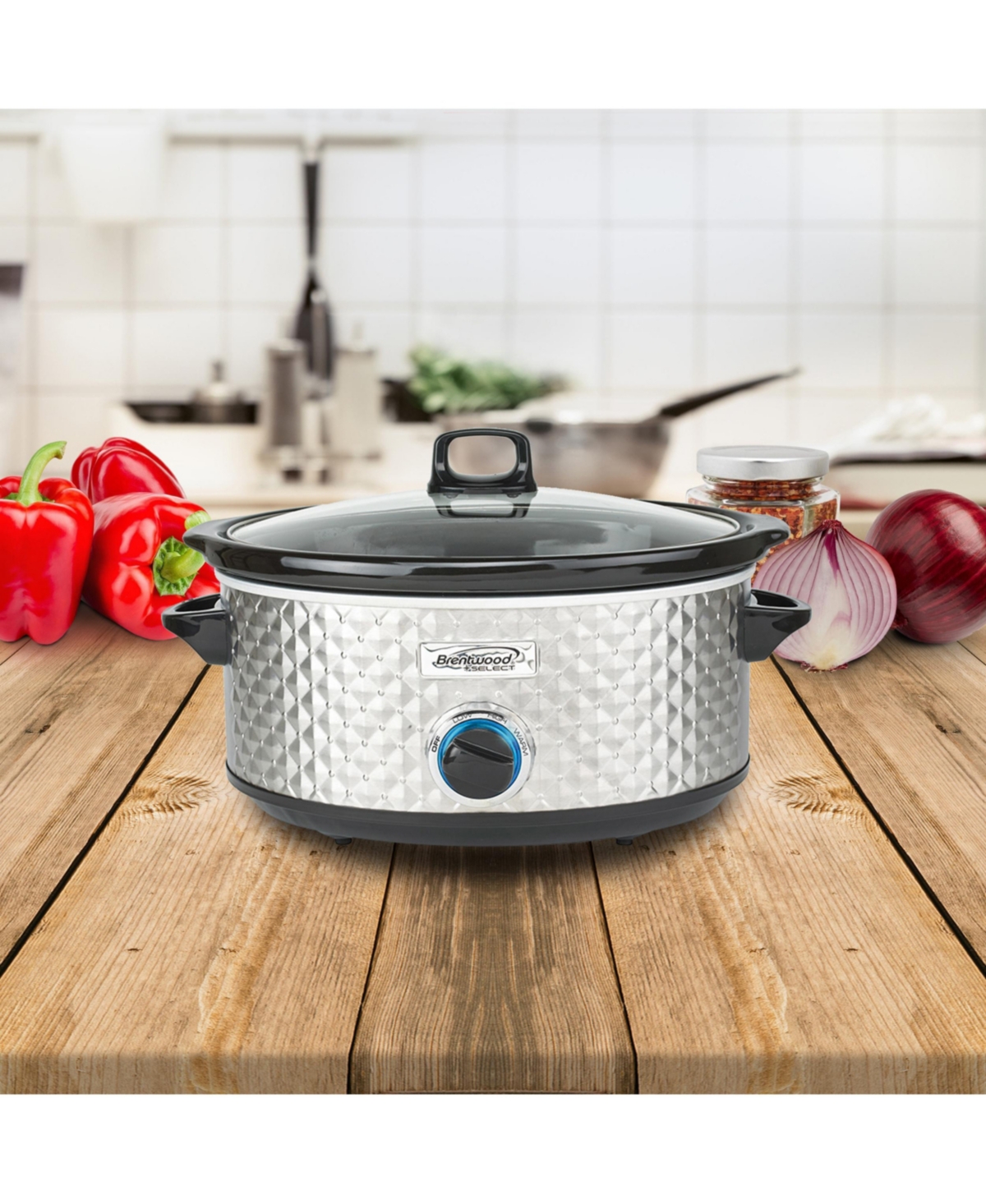 Brentwood Appliances Brentwood Diamond Pattern Electric Slow Cooker