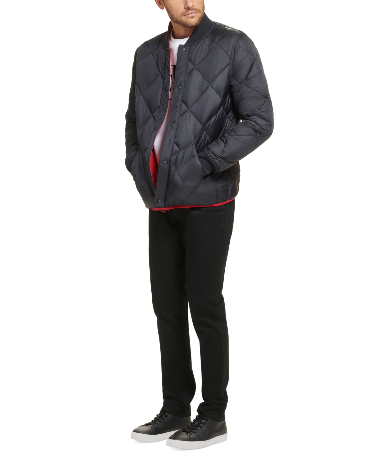 Calvin Klein Men's Reversible Quilted Jacket In Deep Red
