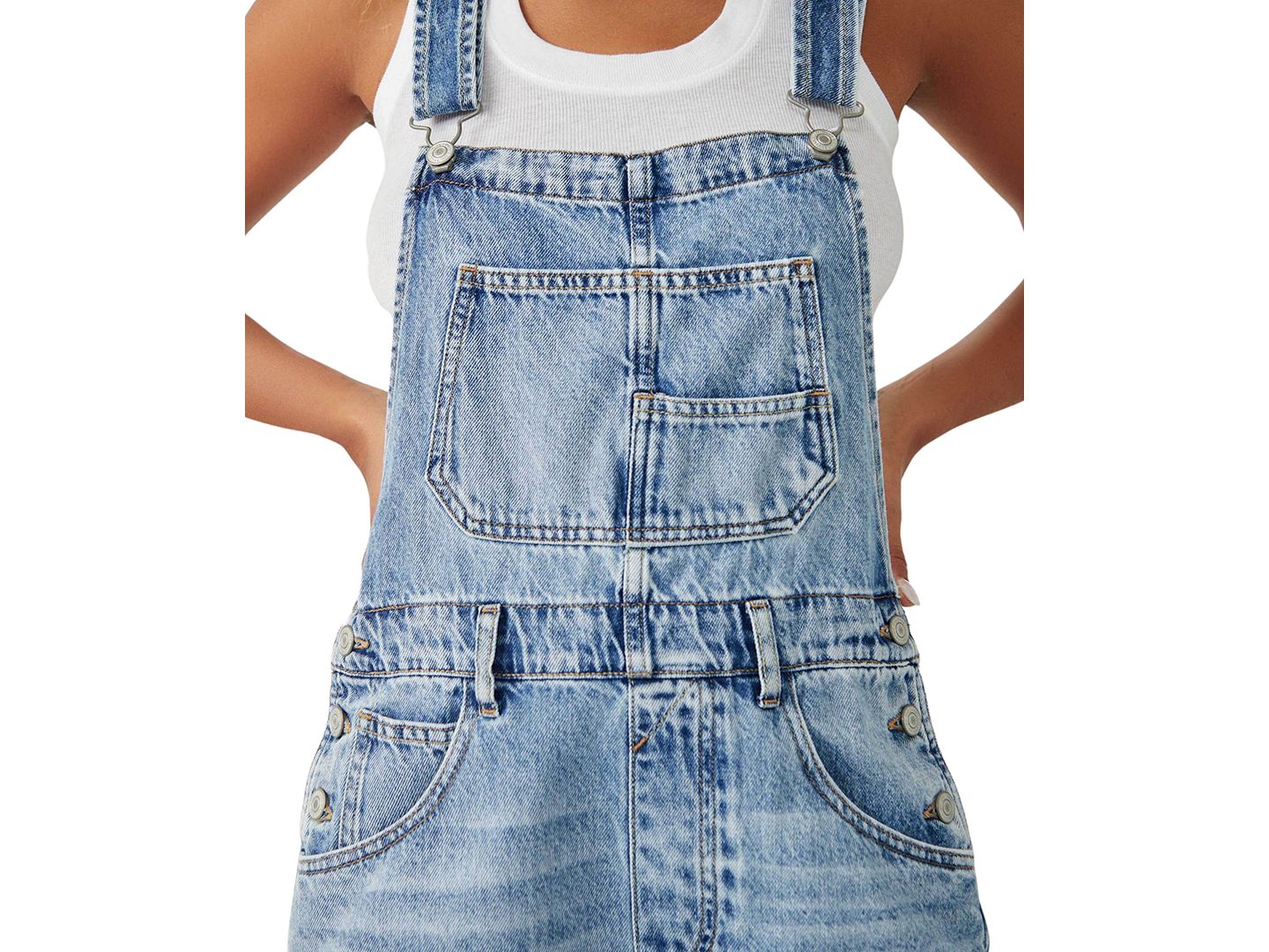 Женские шорты Free People Ziggy Cotton Adjustable-Straps Shortalls, цвет: Follow Your Heart — фото 4