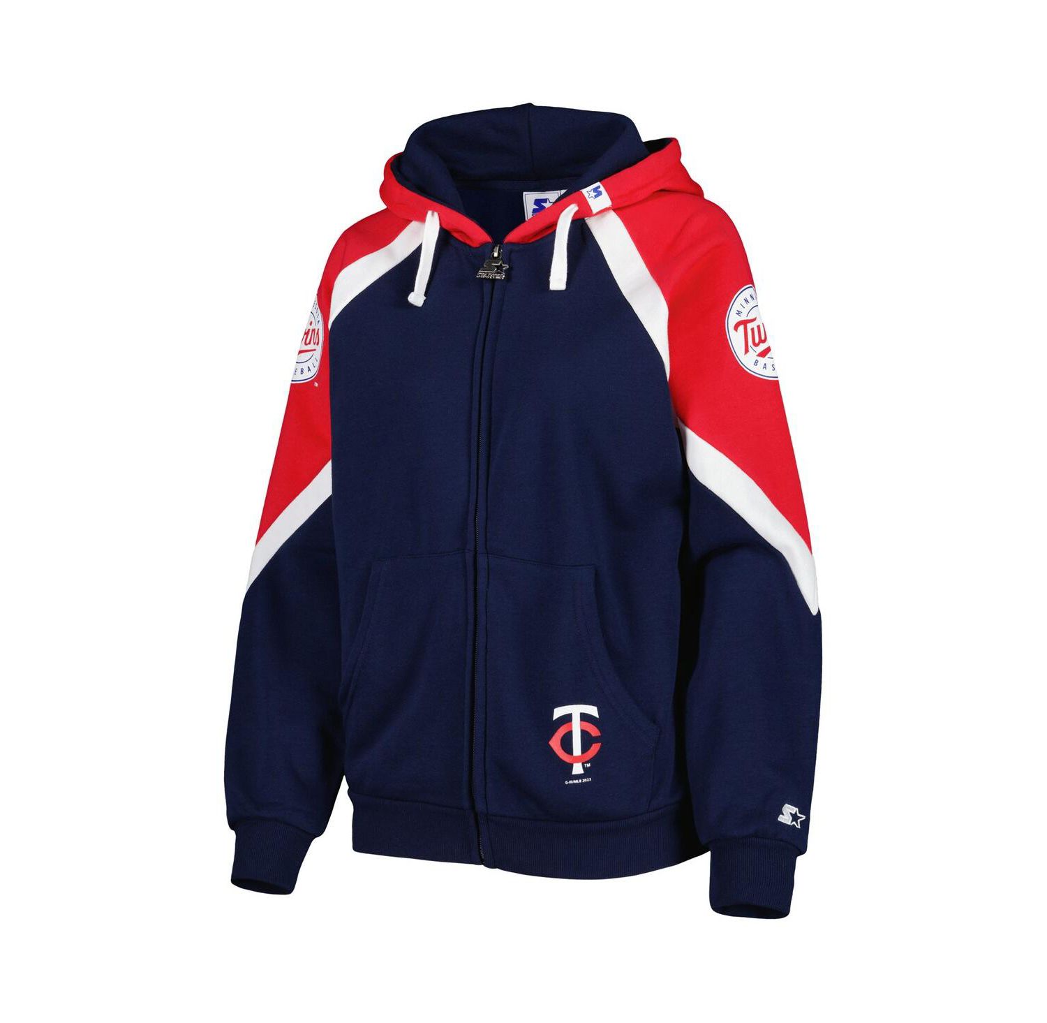 Women's Navy, Red Minnesota Twins Hail Mary Full-Zip Hoodie