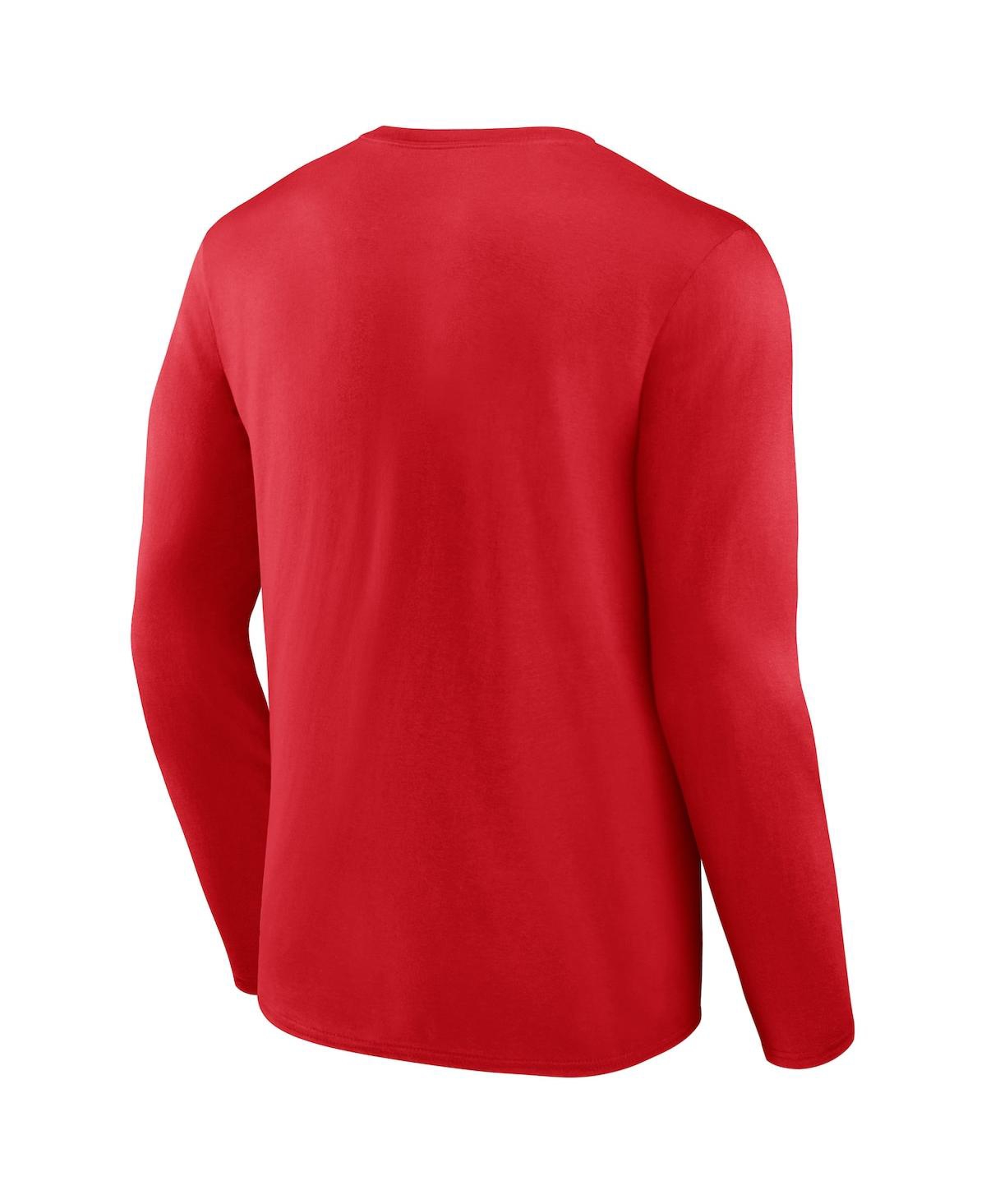 Shop Fanatics Men's  Red Kansas City Chiefs 2022 Afc Champions Team Slogan Long Sleeve T-shirt