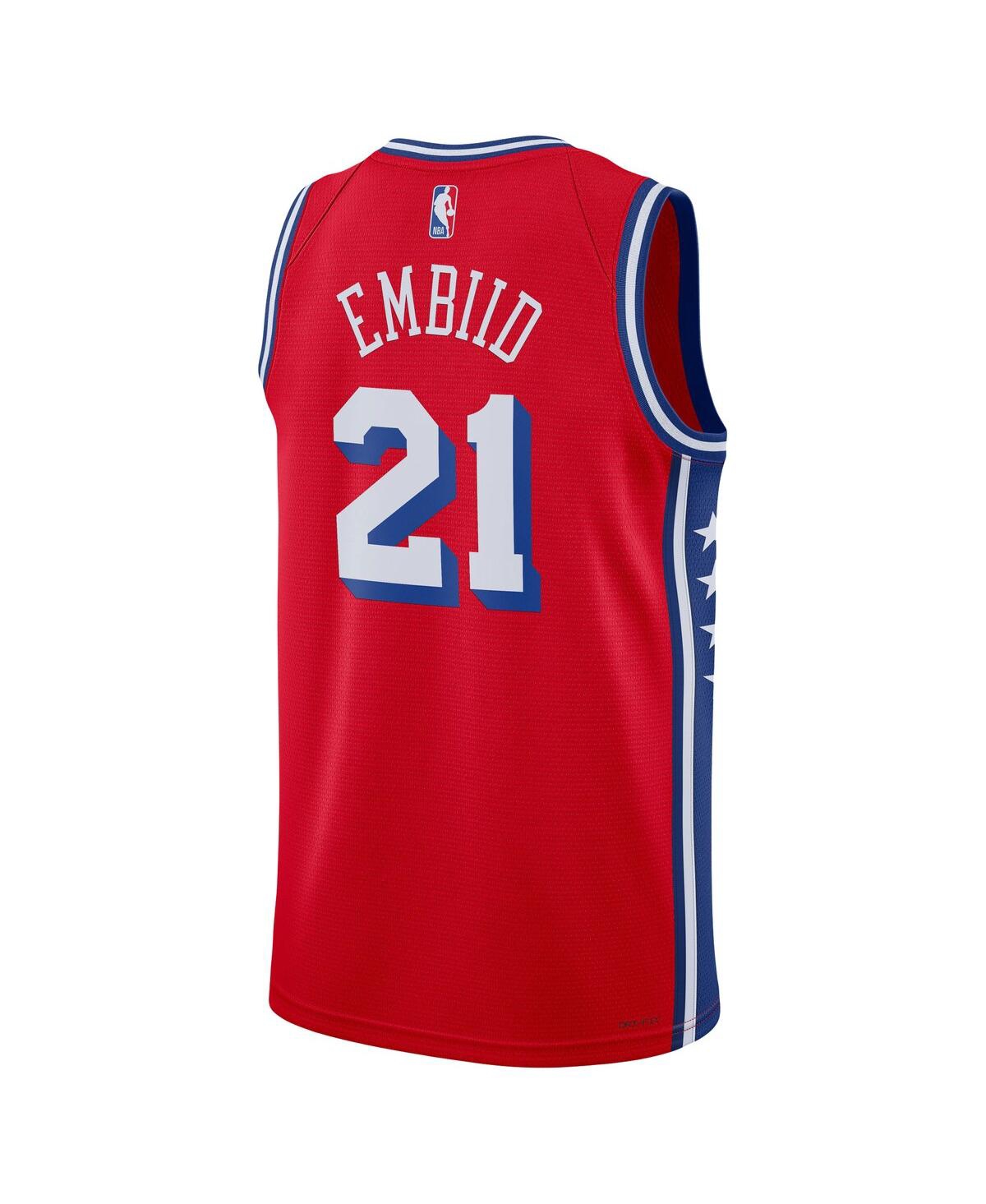 Men's Jordan Joel EmbiidPhiladelphia 76ers 2022/23 Statement Edition Swingman Jersey - Red