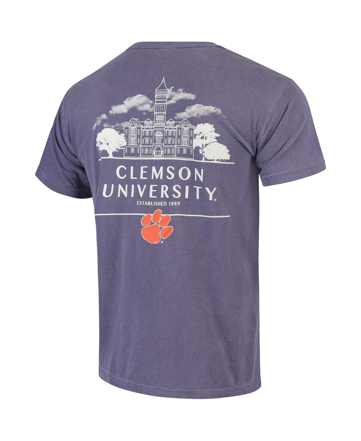 Shop Image One Men's Purple Clemson Tigers Campus Local Comfort Colors T-shirt