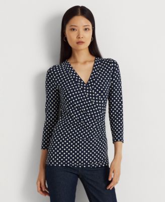 Lauren Ralph Lauren - Women's Polka-Dot Surplice Jersey Top