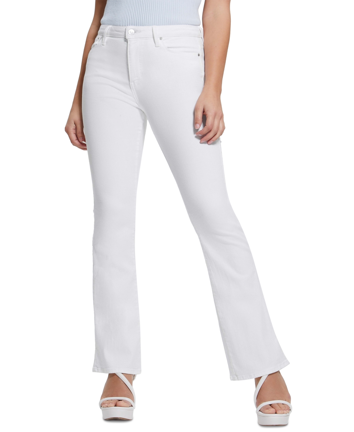 Shop Guess Women's Sexy High-rise Flared Jeans In Pure White