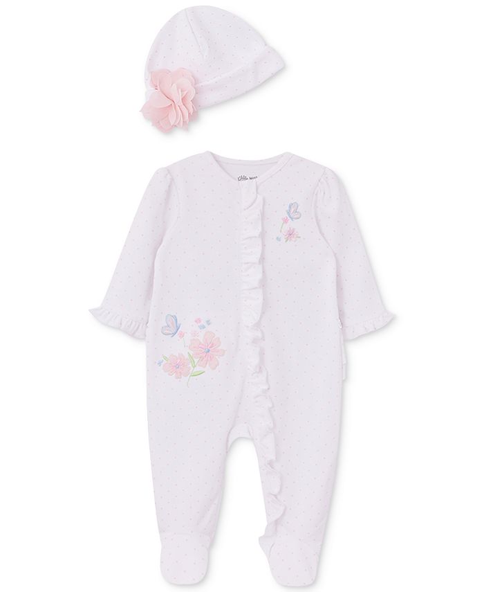 Little Me Baby Girls Butterfly Coverall and Hat, 2 Piece Set Macy's