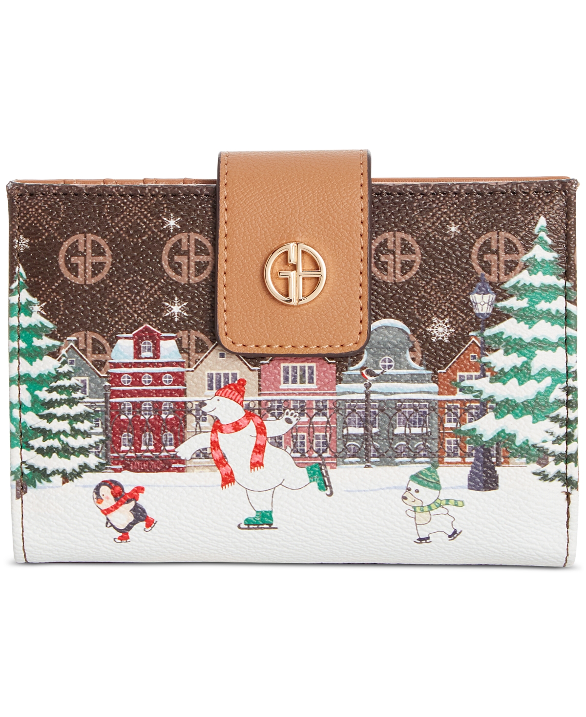 Giani Bernini Bears On Ice Framed Indexer Wallet, Created For Macy's In Bears Print