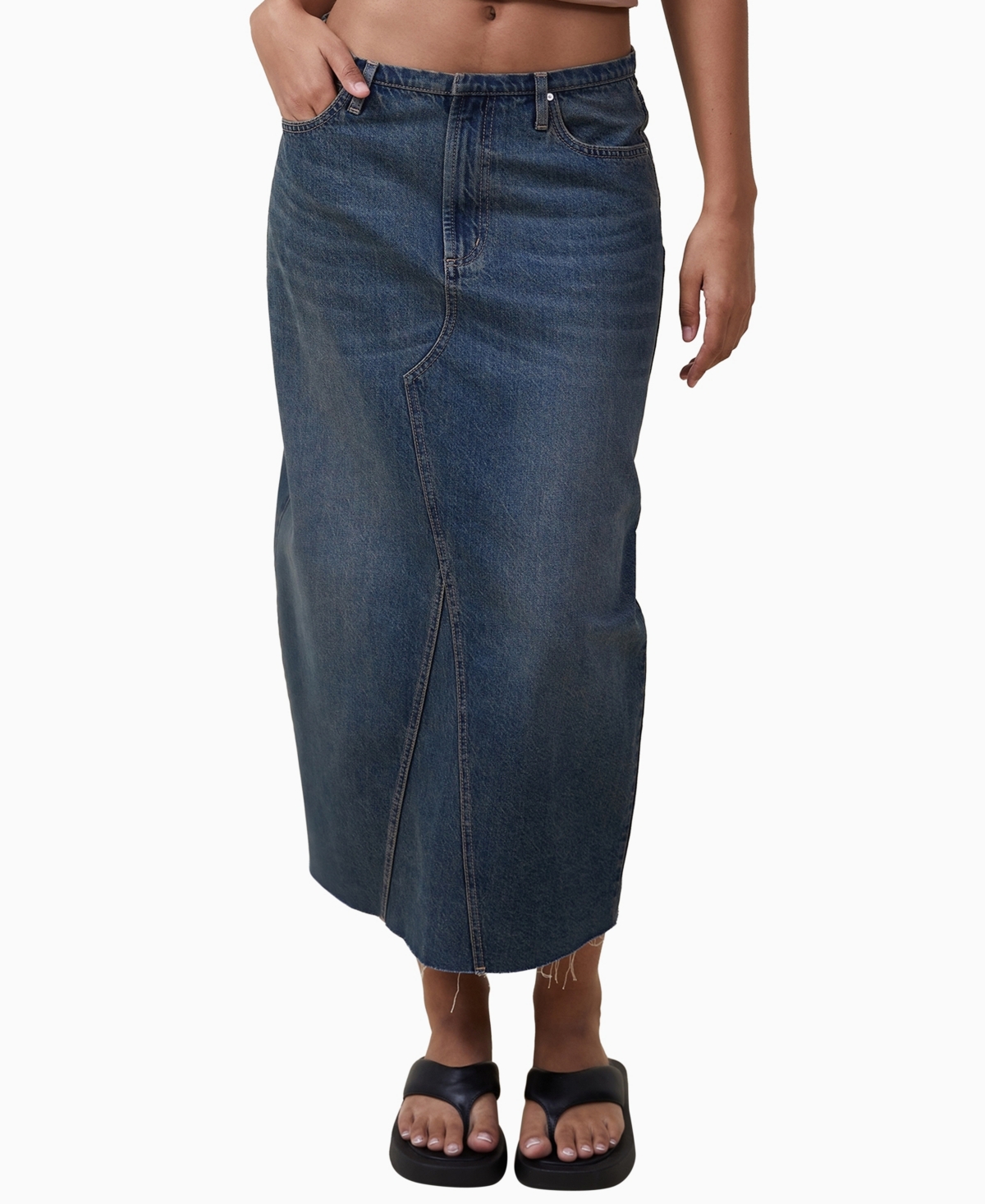 Cotton On Women's Maxi Denim Skirt In Logans Blue