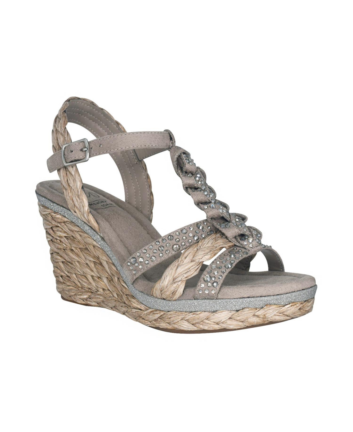 Impo Women's Oliza Memory Foam Platform Wedge Sandals In Simply Taupe