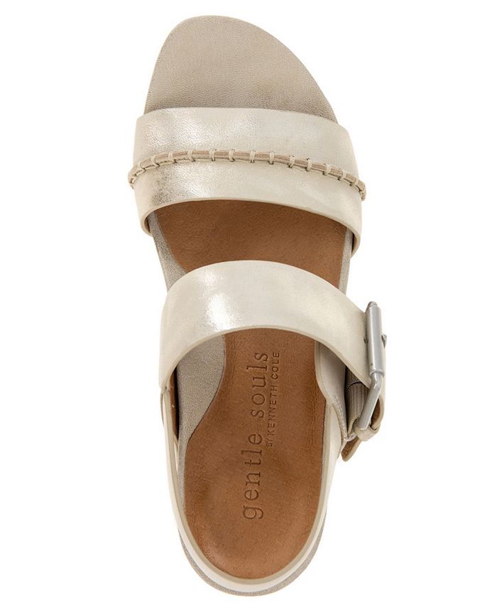 GENTLE SOULS - Gayle Suede Two Band Whip Stitch Wedge Sandal main image 1