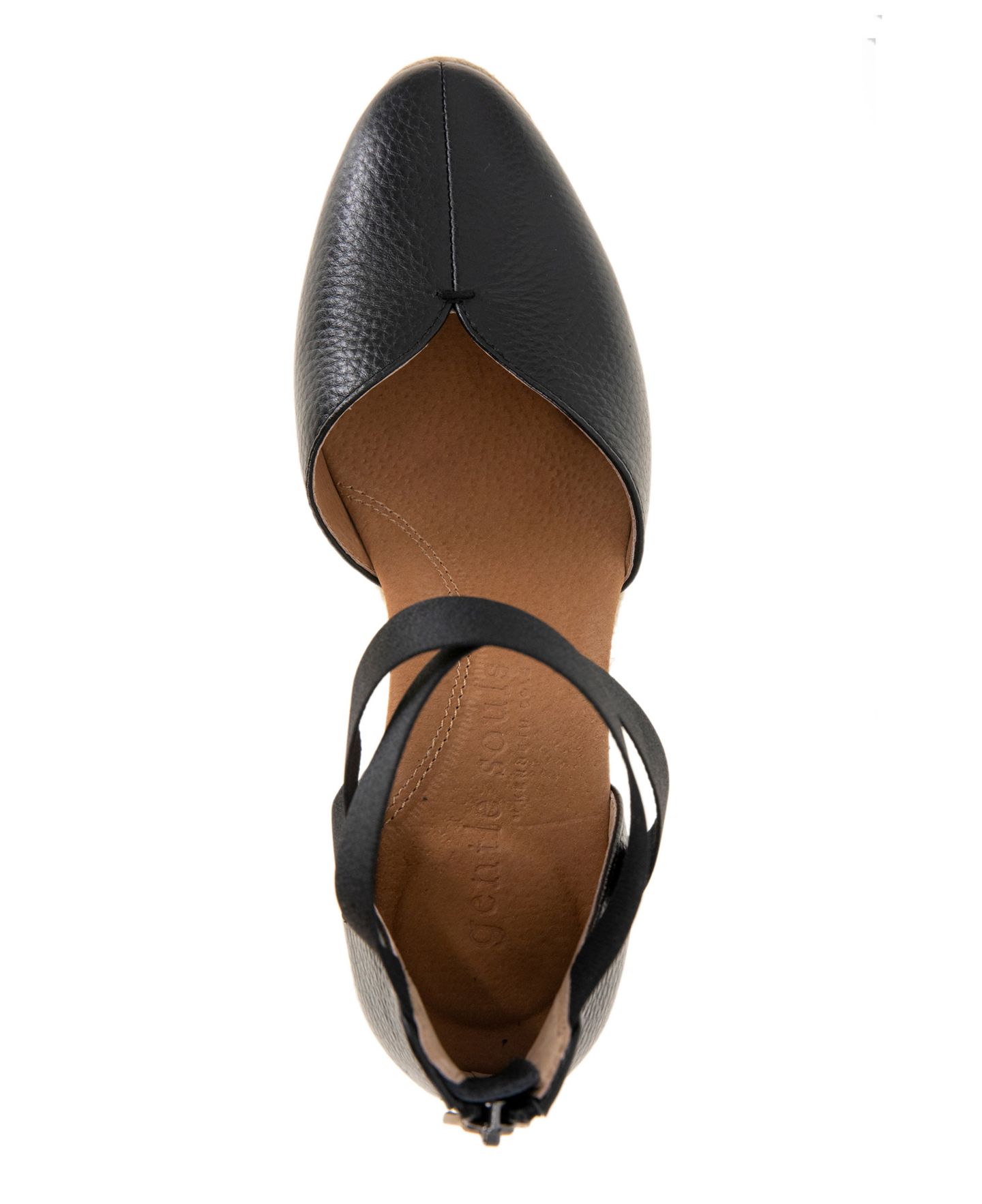 Женские сандалии Gentle Souls Orya Wedge Pointy Toe Espadrille, цвет: Чёрный замшевый — фото 4