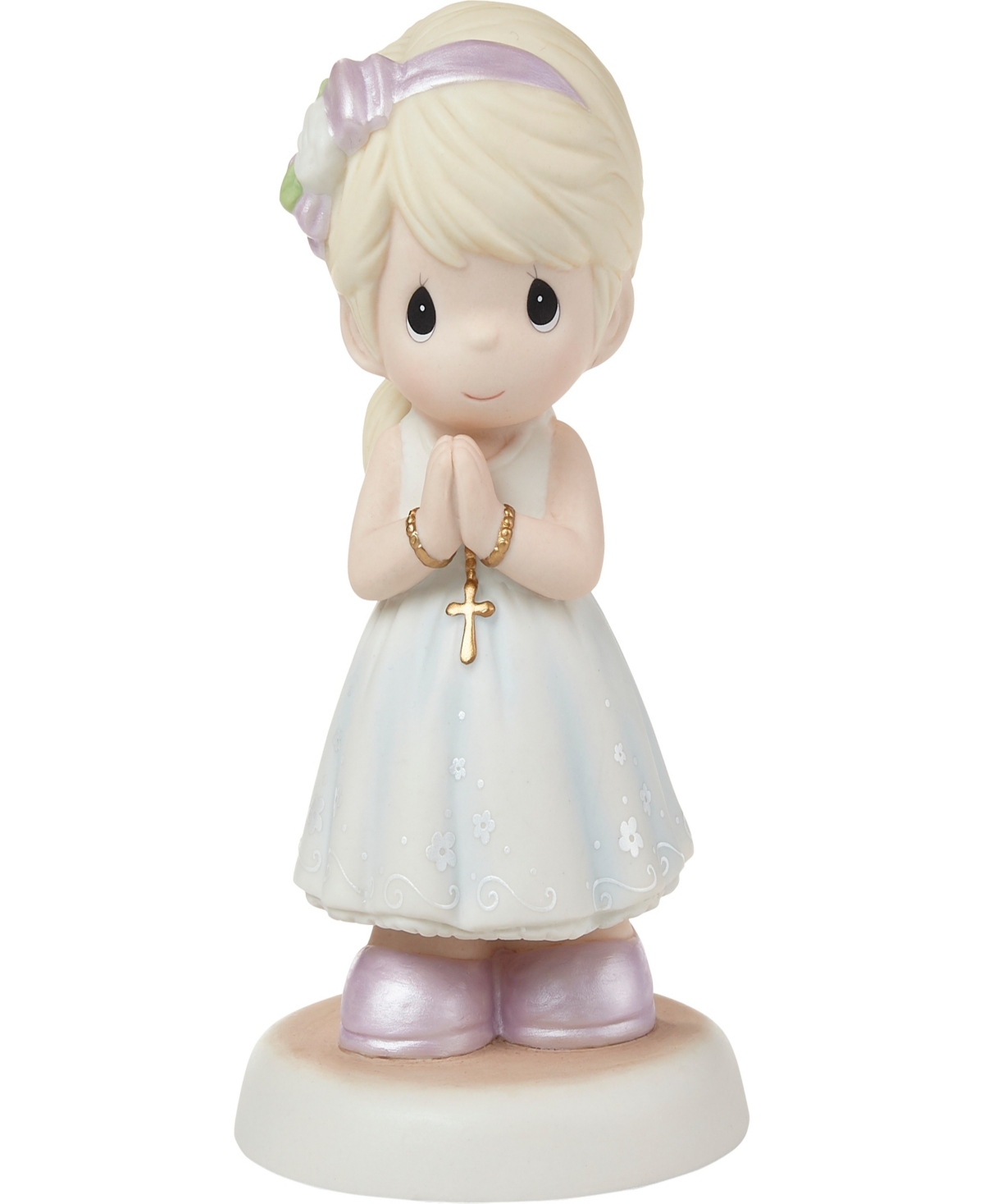Precious Moments 222021 Blessings On Your First Communion Blonde Hair And Light Skin Girl Bisque Porcelain Figurine In Multicolored