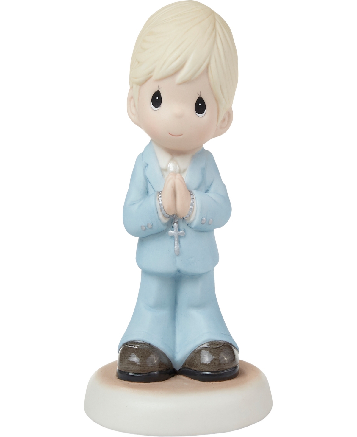 Precious Moments 222022 Blessings On Your First Communion Blond Hair And Light Skin Boy Bisque Porcelain Figurine In Multicolored